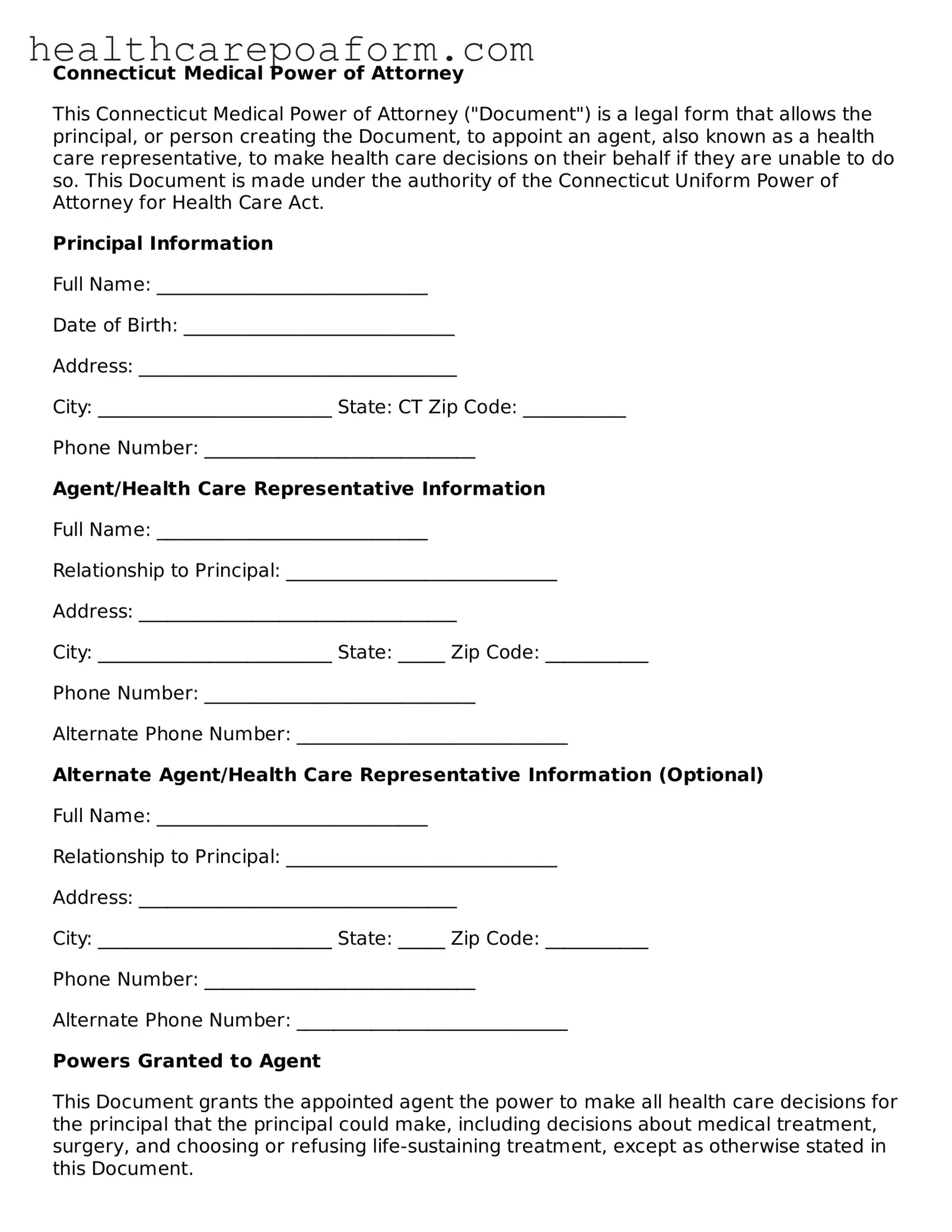 Attorney-Verified Connecticut Medical Power of Attorney Form