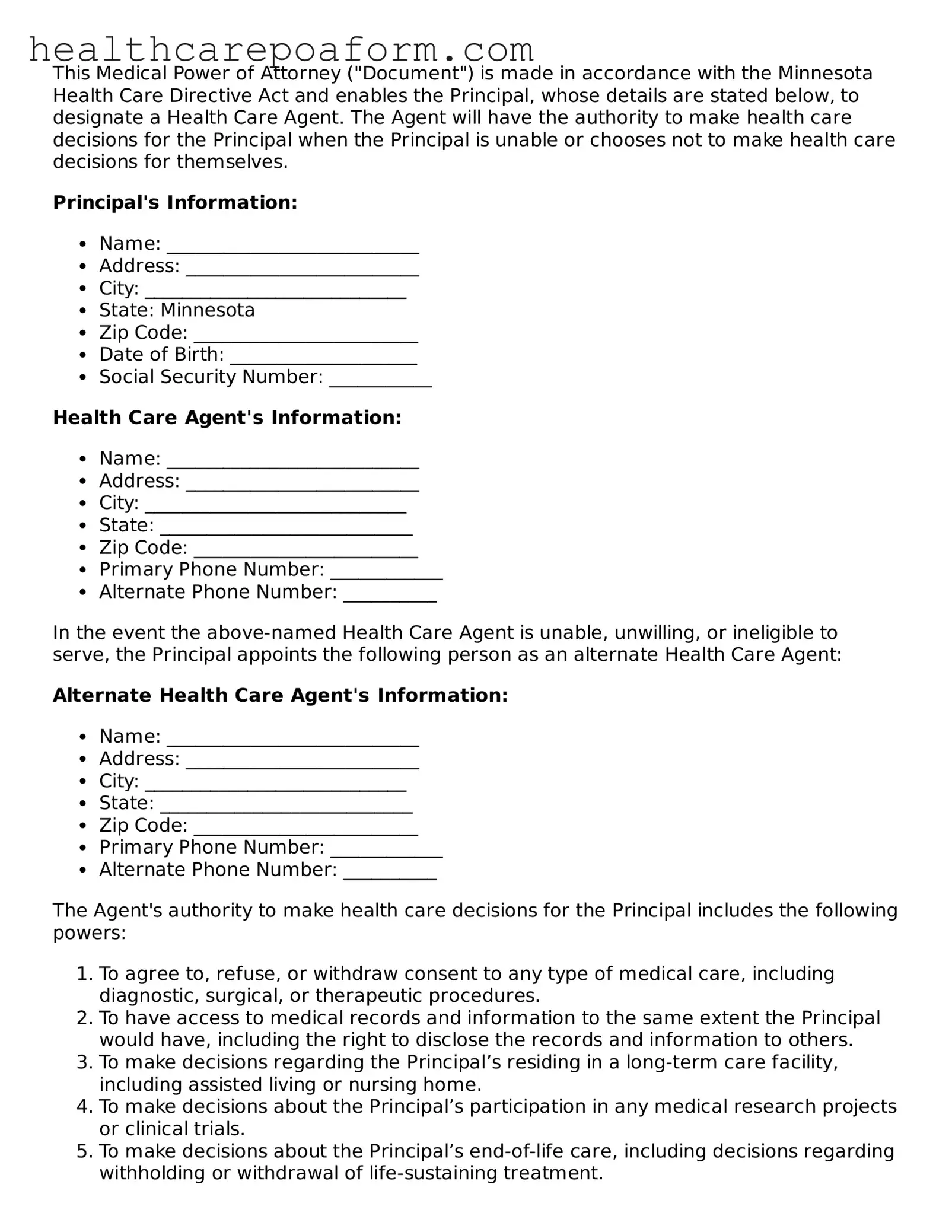 Attorney-Verified Minnesota Medical Power of Attorney Form